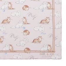 ポールアンドジョーアクセソワ(PAUL & JOE ACCESSOIRES)の【WEB限定 洗える】シルクスカーフ 58×58cm シフォン 猫柄 鳥柄 ロゴ UV
