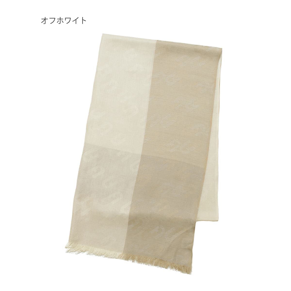シルクカシミヤ梳毛薄手ストール 55×185cm カラーブロック ロゴジャ