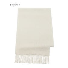【洗える】カシミヤ100%紡毛厚手マフラー 30×180cm 無地 ロゴ