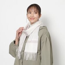 フルラ(FURLA)のカシミヤ紡毛厚手マフラー 30×180cm ラメチェック ロゴ