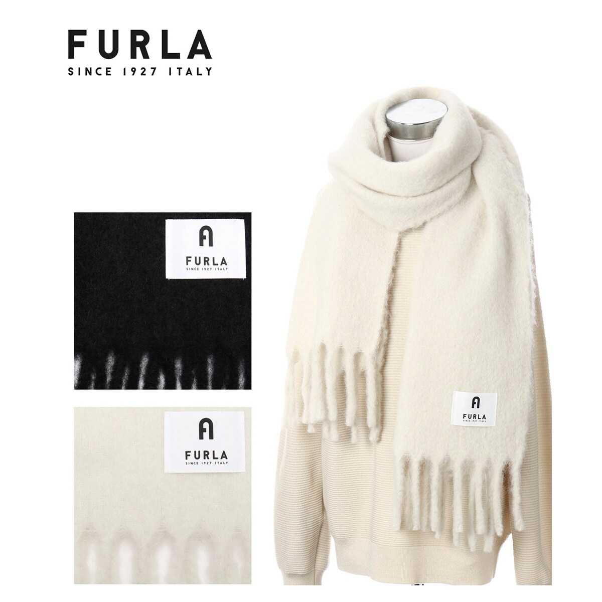 【ともちん】FURLA☆アルパカマフラー☆ホワイト アルパカ混無地マフラー | FURLA (雑貨)/フルラ | 三越伊勢丹
