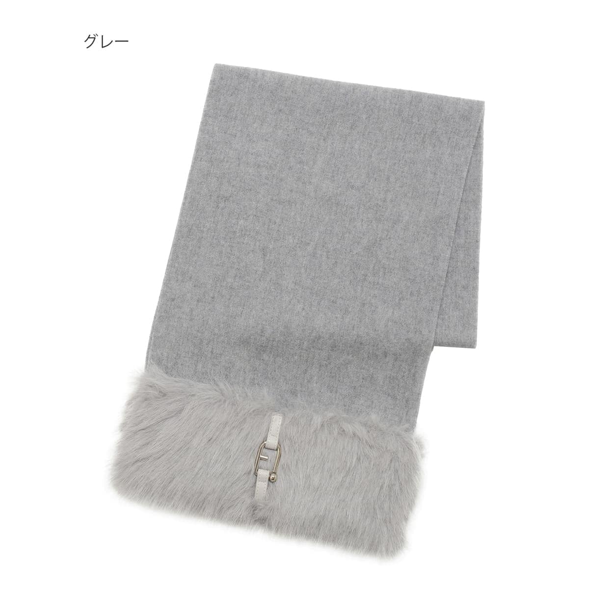 グレー ブロックカラー マフラー30*180CM 洗える】ウール紡毛厚手マフラー 30×180cm ラメカラーブロック ロゴ
