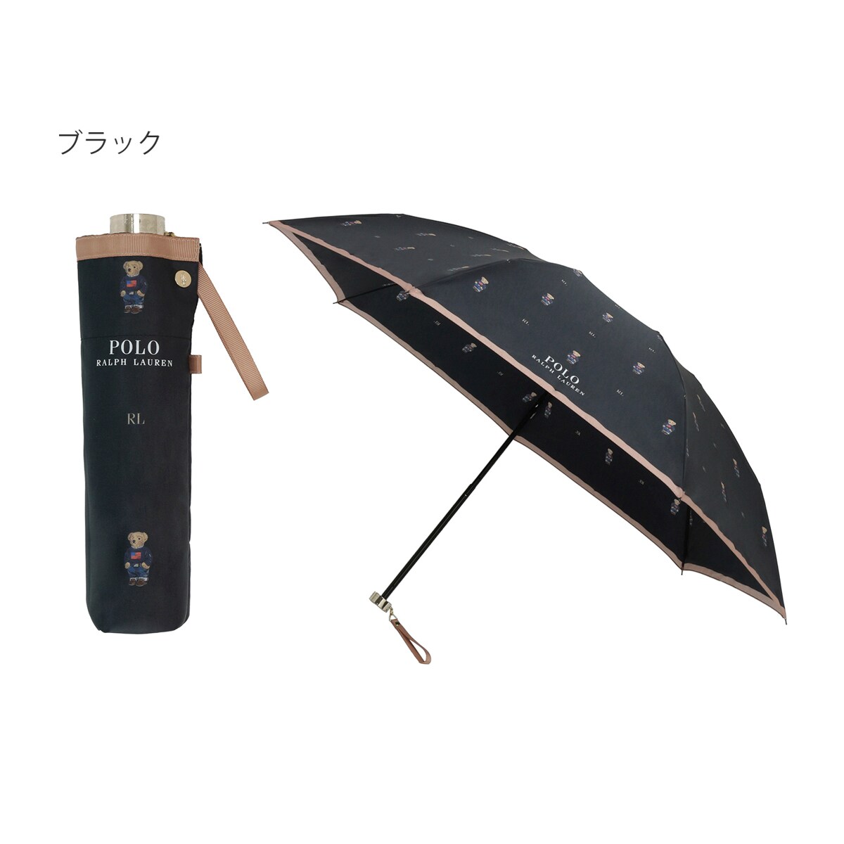未使用品tochoco様分　ラルフローレン　折りたたみ日傘　ポロベアプリント 雨傘 折りたたみ傘 ポロベア ロゴ バイカラー パイピング UV