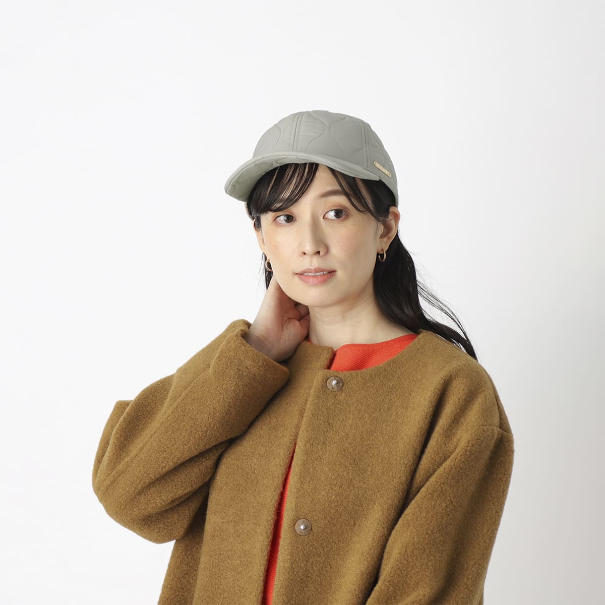 国内即発【FURLA】キルトキャップ UVカット キルトキャップ 帽子 遮光 UV サイズ調整 ロゴプレート ロゴ