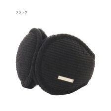 【ギフト箱入り】イヤマフ フェイクファー バックアーム ロゴプレート ワンポイント 無地