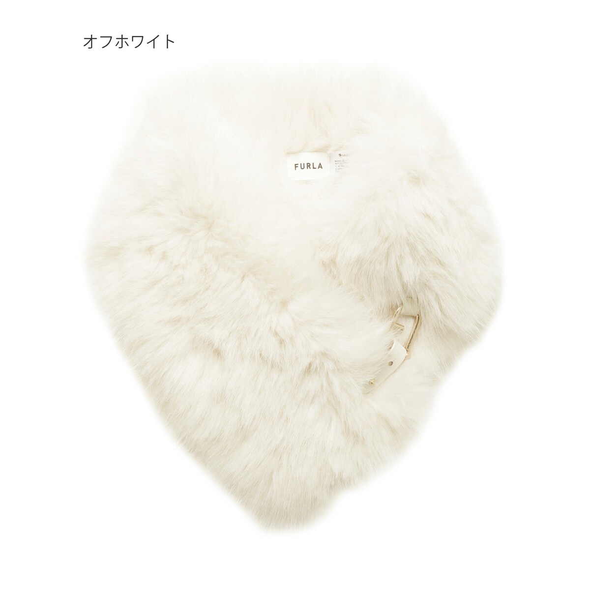 フルラ （FURLA）フェイクファー マフラー ロゴプレート付