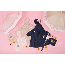 ポールアンドジョーアクセソワ(PAUL & JOE ACCESSOIRES)の【リュック対応】キッズレインコート 収納袋付き 透明窓 ワンポイント ロゴ クリザンテーム ヌネット