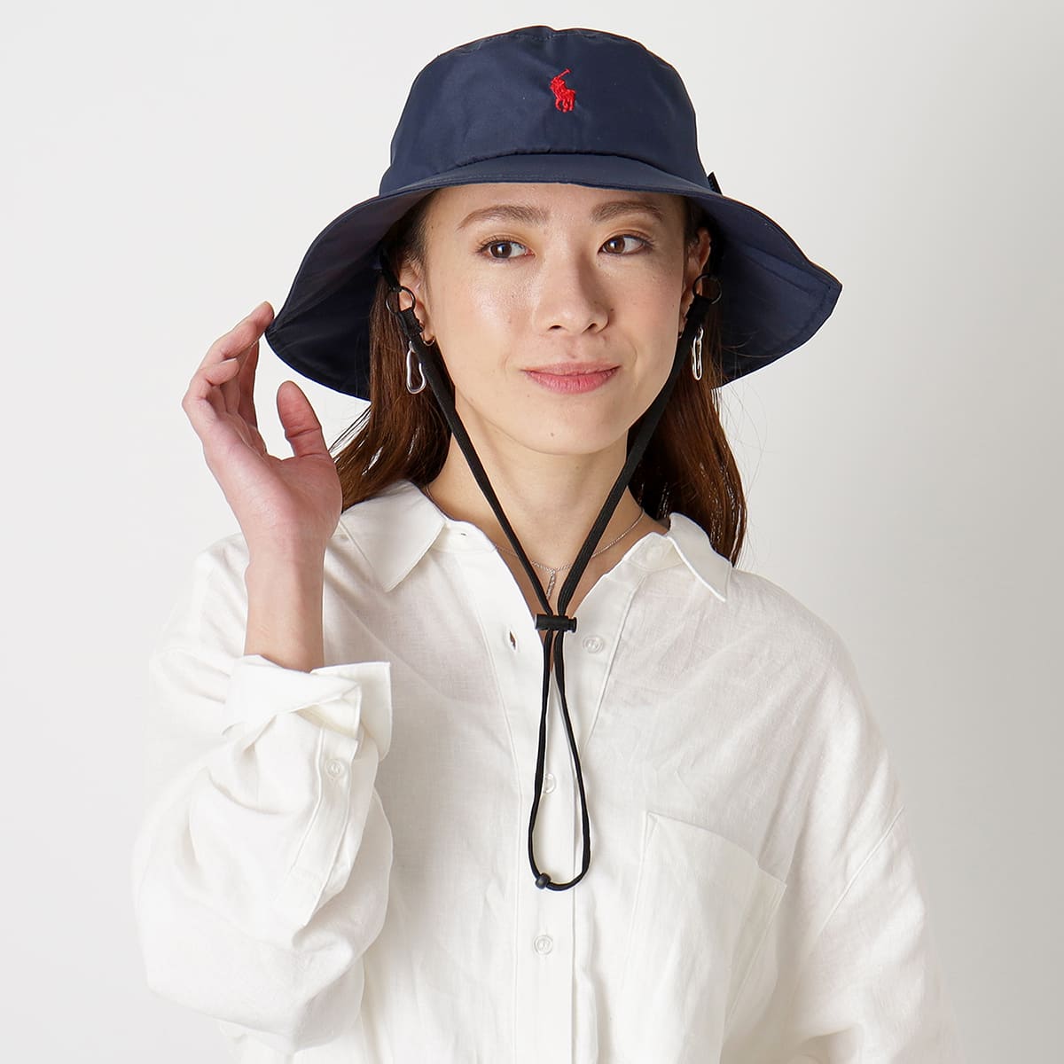 レインコート ポンチョ 収納袋付き ポロベア ワンポイント 無地