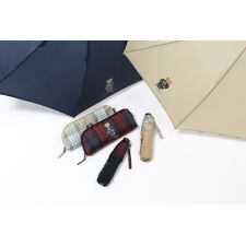 ポロ ラルフ ローレン(POLO RALPH LAUREN)の【WEB限定】雨傘 折りたたみ傘 ケース入り ポロベア ロゴ チェック パイピング 無地 UV