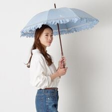 ポロ ラルフ ローレン(POLO RALPH LAUREN)の晴雨兼用日傘 長傘 ポロポニー エンブフリル 遮光 遮熱 UV 軽量
