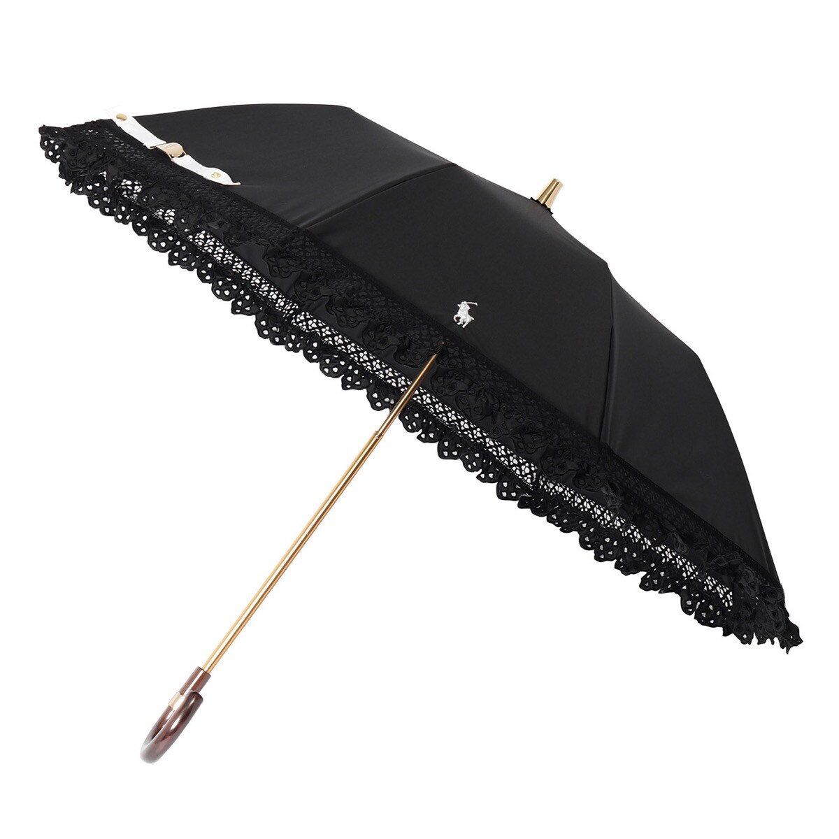 晴雨兼用折りたたみ日傘 ポロポニー エンブフリル 遮光 遮熱 UV