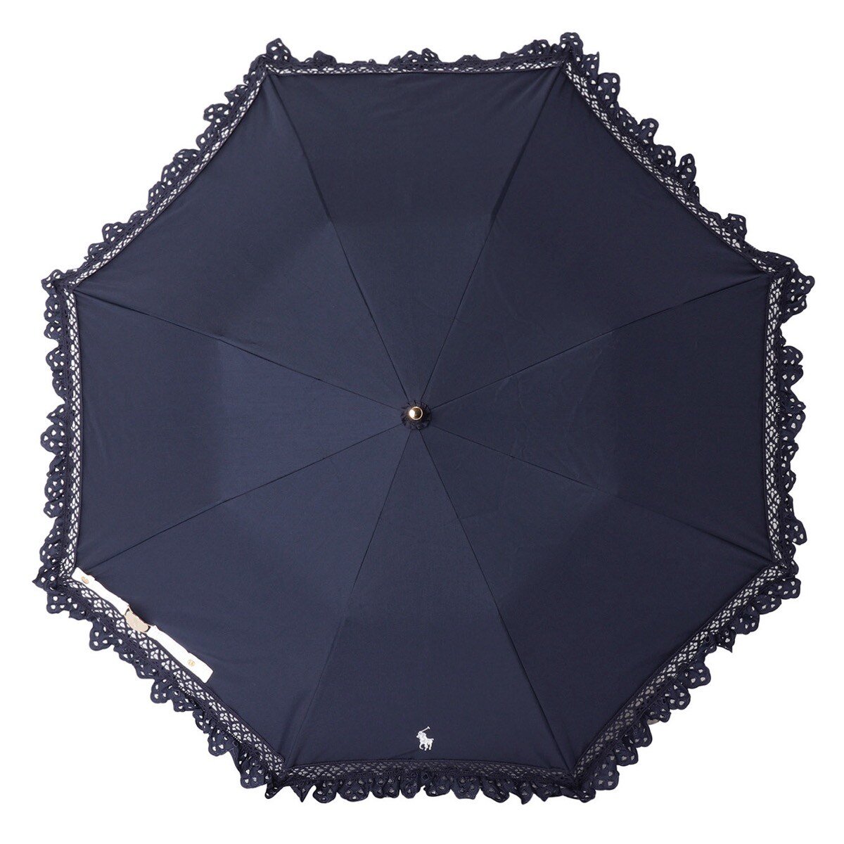 もふもふ！新品、ポロラルフローレン、紺色、ロゴ、一級遮光晴雨兼用折り畳み傘 日傘】ポロ ラルフ ローレン (POLO RALPH LAUREN) PPロゴ刺繍