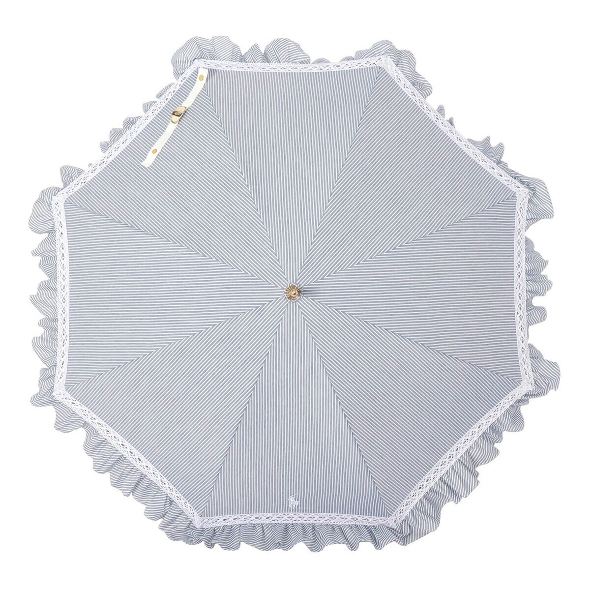 晴雨兼用日傘 長傘 ポロポニー ストライプフリル 遮光 遮熱 UV 軽量