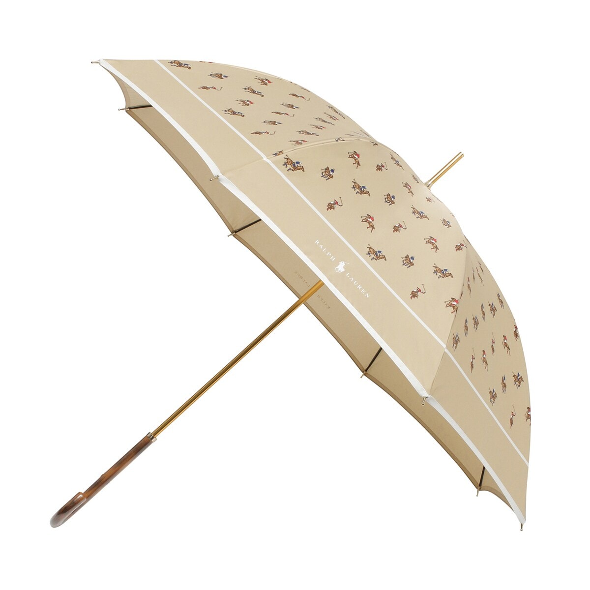 新品⭐️ ポロ ラルフローレン 傘 ストライプフリル オリーブ 長傘 雨傘 日傘】ポロ ラルフ ローレン (POLO RALPH LAUREN) ストライプ