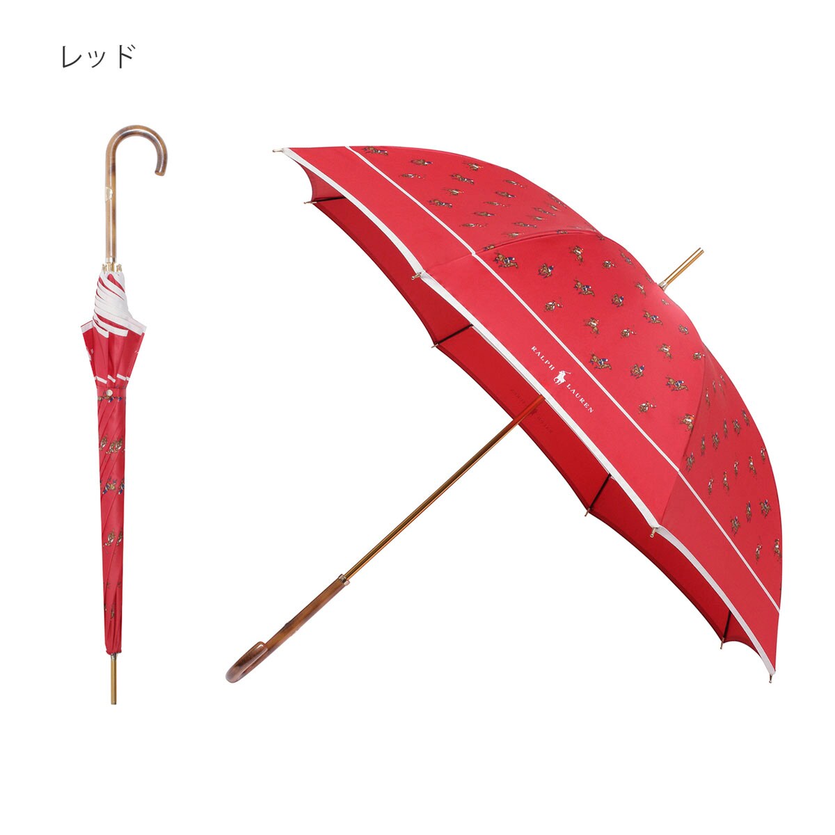雨傘 長傘 ポロポニー 馬柄 ロゴ ワンポイント UV ユニセックス
