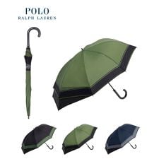 ポロ ラルフ ローレン(POLO RALPH LAUREN)の【後ろに伸びる傘】雨傘 長傘 リュック傘 ポロポニー ロゴ バイカラー パイピング 無地