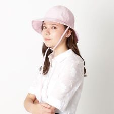 チューリップハット 帽子 洗える UV サイズ調整 リボン 紐付き チャーム付き