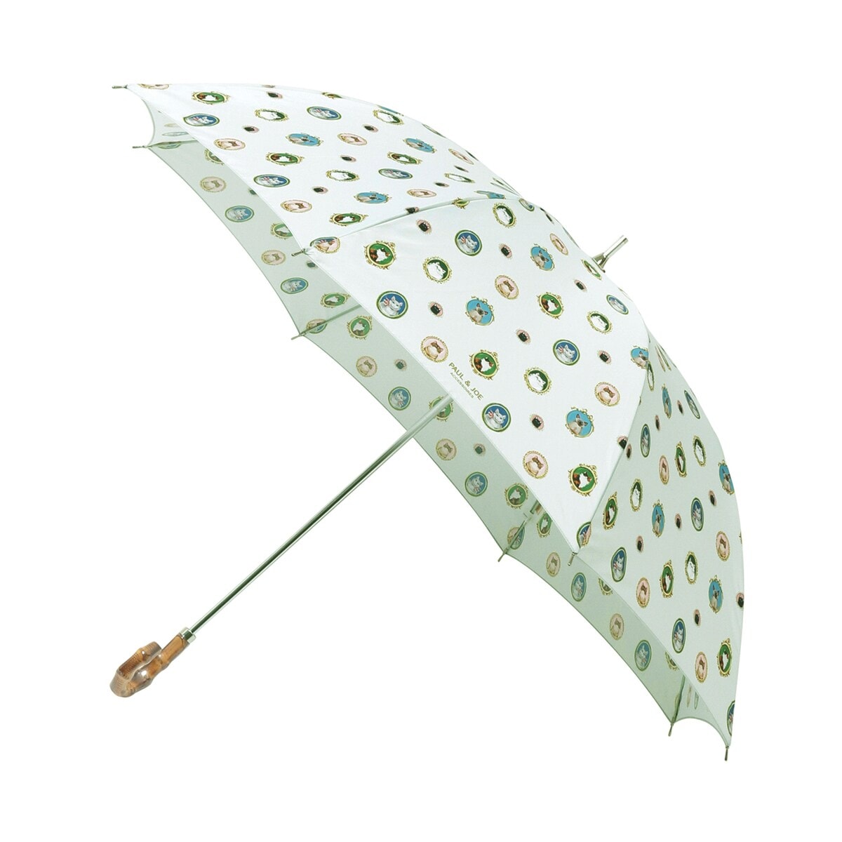 最終価格　新品　ポール&ジョー　PAUL&JOE 猫ちゃん×ロゴ　ビニール長傘 雨傘 長傘 猫柄 ヌネットドット UV 軽量 | ポールアンドジョー