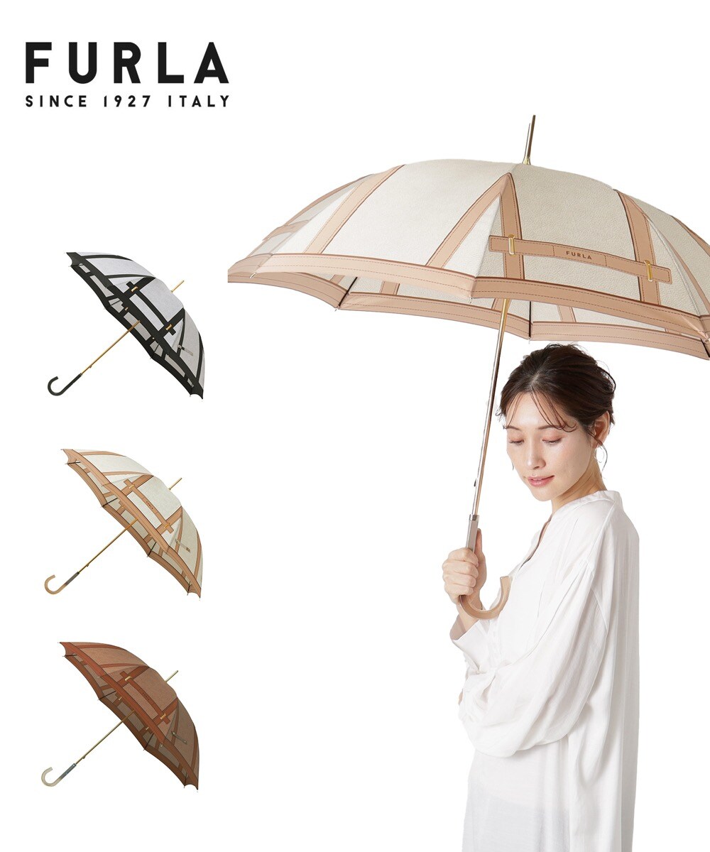 未使用　現行品　フルラ　バイカラー　UVカット　耐風傘　日本製　チャーム付き 未使用 現行品 フルラ バイカラー UVカット 耐風傘 日本製
