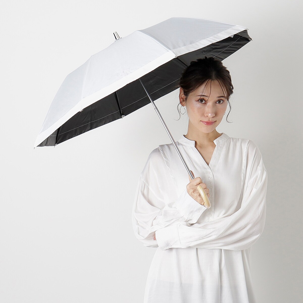 新品【ランバン】晴雨兼用折りたたみ日傘 フラワープリント 大判 LANVIN CLLECTION（ランバンコレクション）晴雨兼用折りたたみ