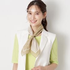 【日本製 洗える 綿100％】コットンスカーフ 65×65cm ドット ボーダー ロゴ UV