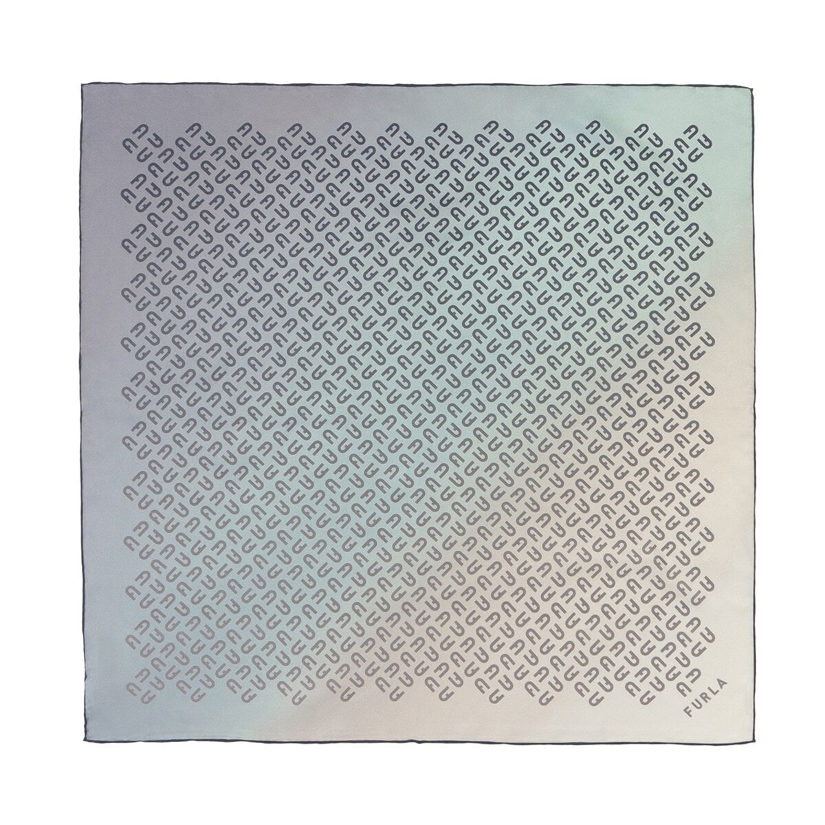 【洗える】シルクスカーフ 58×58cm グラデーション ロゴ UV