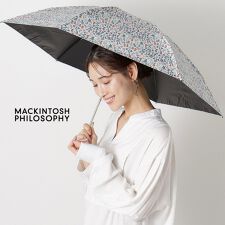 マッキントッシュ フィロソフィー(MACKINTOSH PHILOSOPHY)の晴雨兼用折りたたみ日傘 花柄 SnowblueGarden ロゴ 遮光 遮熱 UV 軽量
