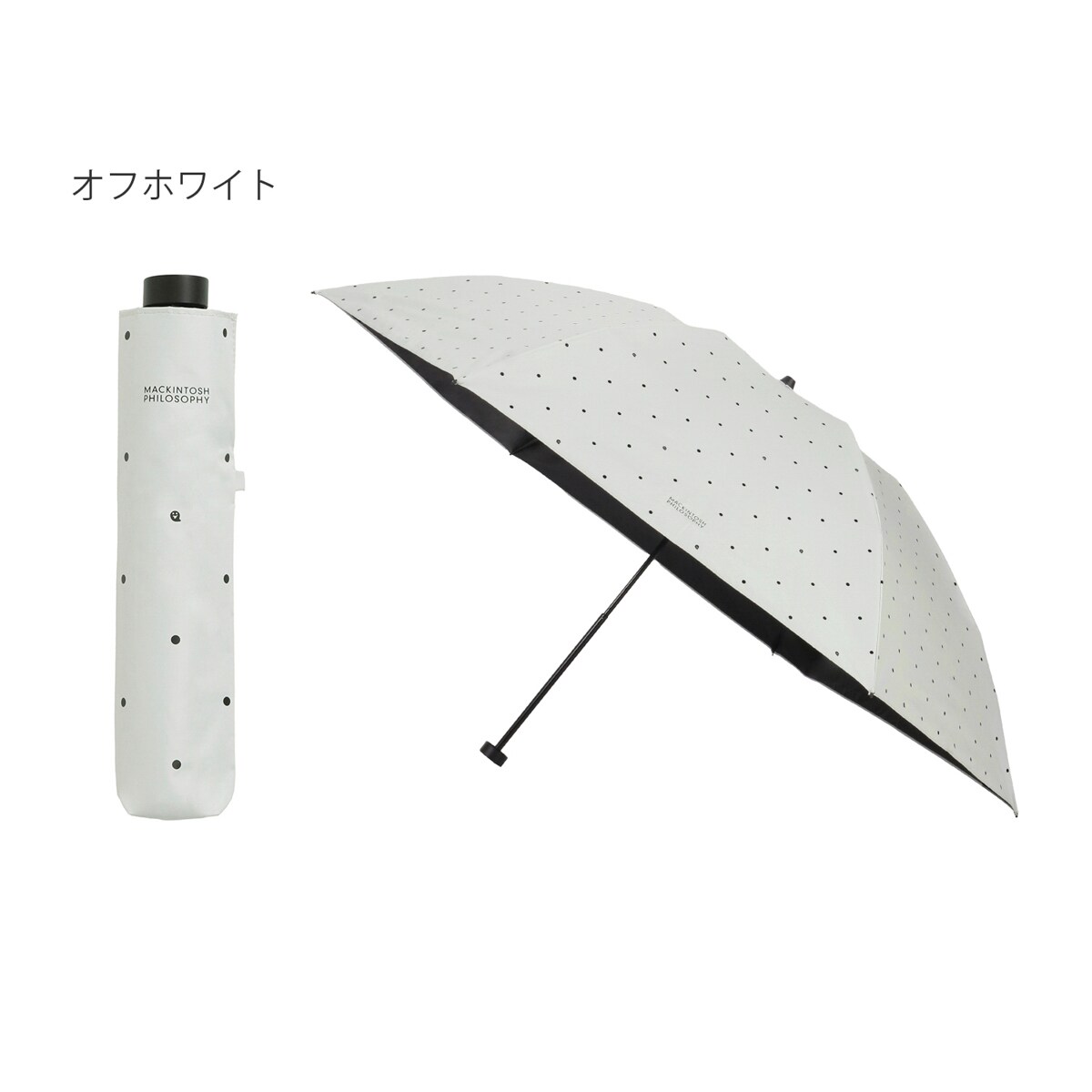 新品★マッキントッシュ 傘 日傘 晴雨兼用 ドットゴースト 大きい 55cm】晴雨兼用折りたたみ日傘 ドット 水玉 ゴースト