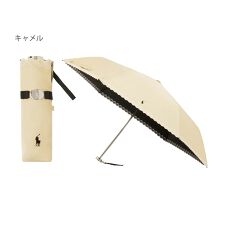 ポロ ラルフ ローレン(POLO RALPH LAUREN)の【WEB限定】晴雨兼用折りたたみ日傘 ポロポニー 刺繍 エンブ刺繍 遮光 遮熱 UV 軽量
