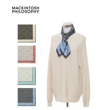 マッキントッシュ フィロソフィー(MACKINTOSH PHILOSOPHY)の【日本製】シルクスカーフ 68×68cm ツイル 花柄 ロゴ UV