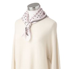 フルラ(FURLA)の【洗える】シルクスカーフ 58×58cm  ツイル ドット 水玉 ロゴ UV