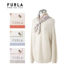 フルラ(FURLA)の【洗える】シルクスカーフ 65×65cm ツイル 花柄 鳥柄 ロゴ UV