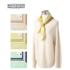 マッキントッシュ フィロソフィー(MACKINTOSH PHILOSOPHY)の【日本製】シルクスカーフ 68×68cm ツイル ドット 水玉 カラーブロック ロゴ UV