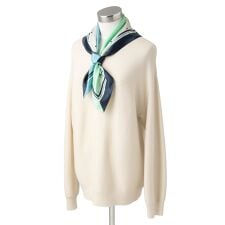 マッキントッシュ フィロソフィー(MACKINTOSH PHILOSOPHY)の【日本製】シルクスカーフ 68×68cm ツイル ドット 水玉 カラーブロック ロゴ UV