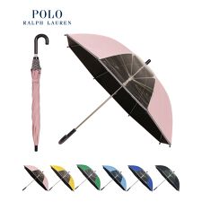 ポロ ラルフ ローレン(POLO RALPH LAUREN)の【子供傘】晴雨兼用日傘 長傘 雨傘 ストライプグログラン ビニール ポロポニ 遮光 遮熱 UV 軽量
