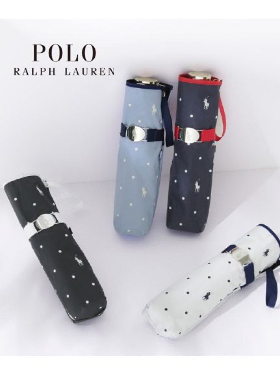 未使用POLOラルフローレン★ベージュポニードット晴雨兼用折りたたみ傘55cm WEB限定】日傘 折りたたみ傘 晴雨兼用傘 フワクール ポロポニー