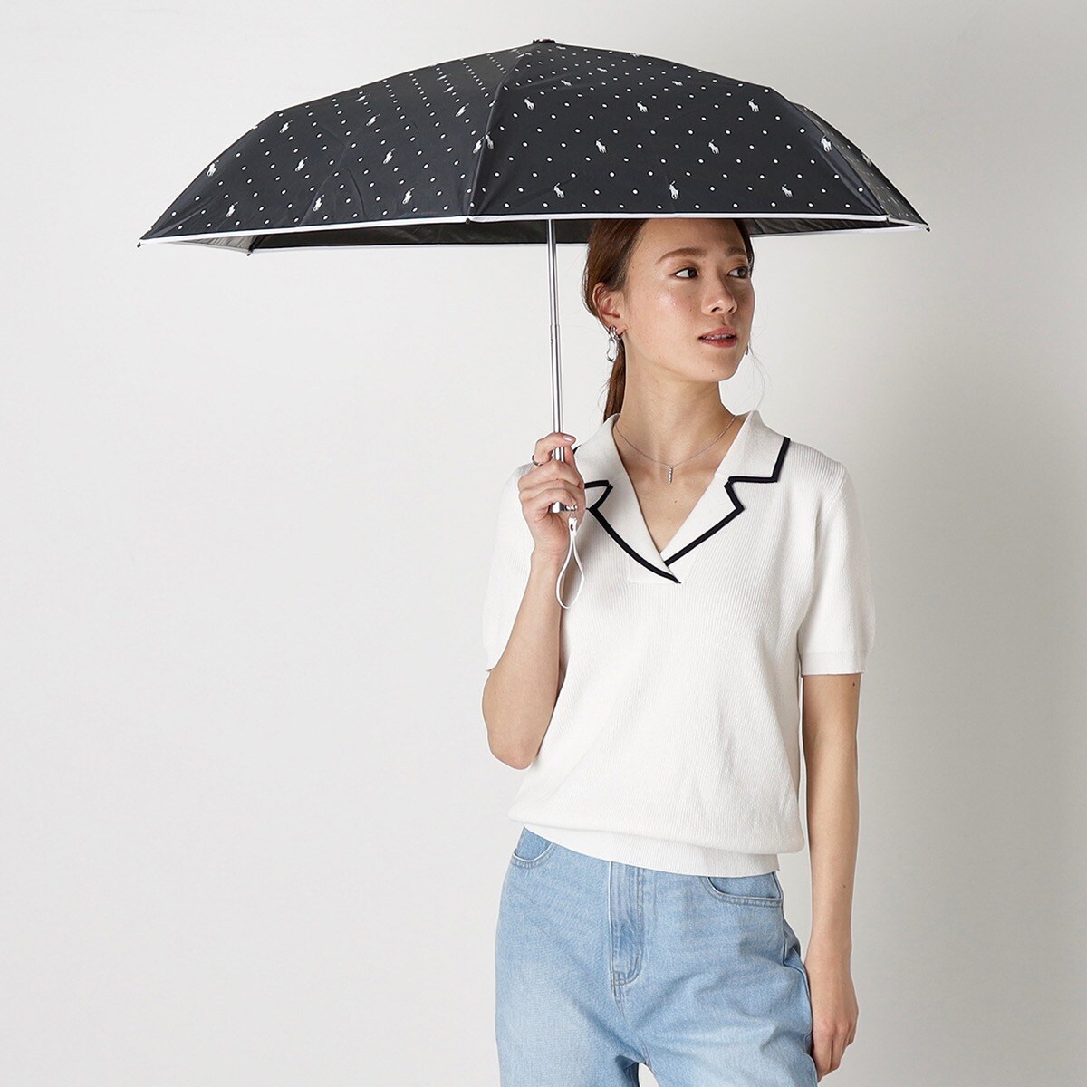 WEB限定】晴雨兼用折りたたみ日傘 ポロベア ポーチ入り 1級遮光
