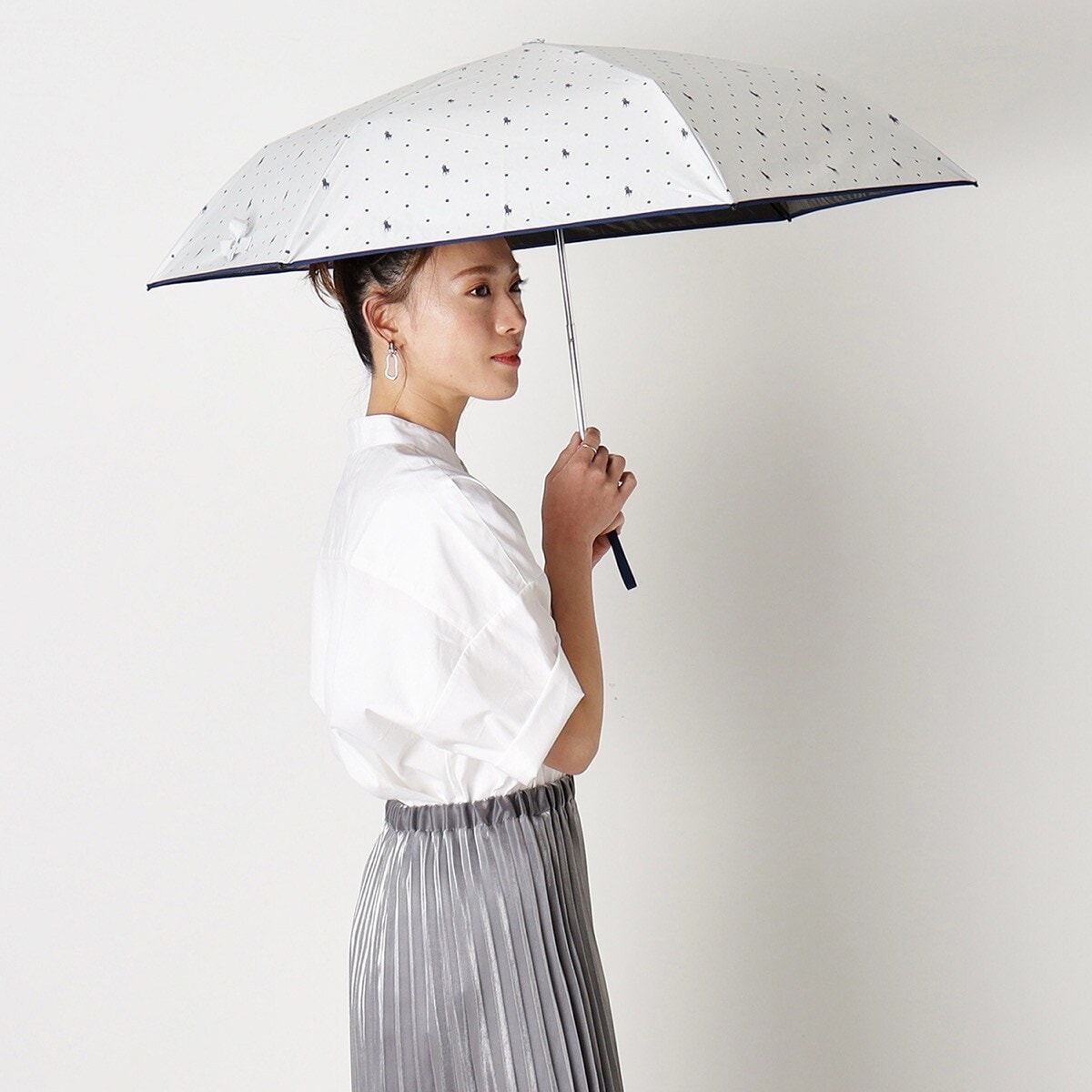 POLOラルフローレン 折りたたみ傘 ポロベア 1級遮光 遮熱 UV  晴雨OK WEB限定】晴雨兼用折りたたみ日傘 ポロベア ポーチ入り 1級遮光