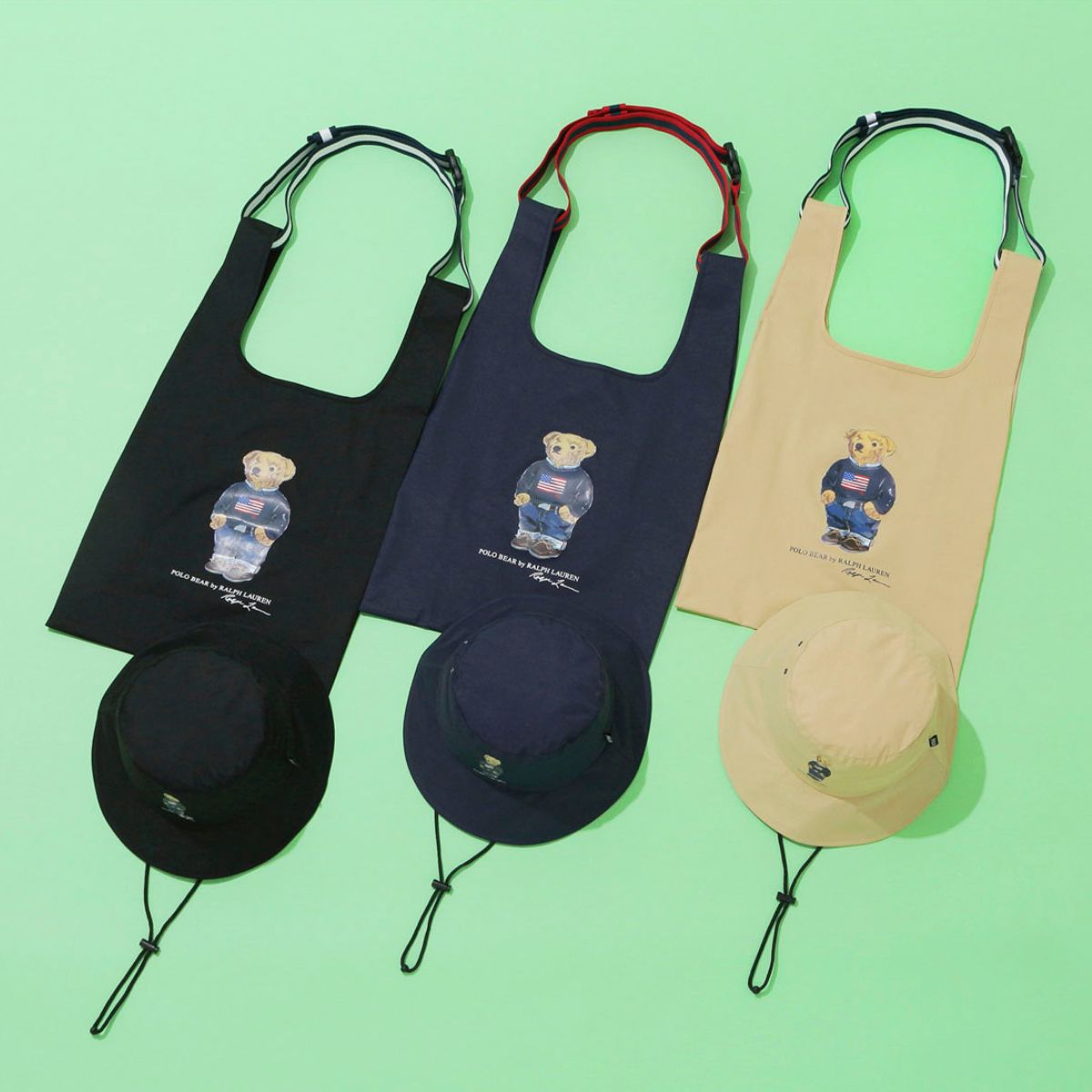WEB限定】レインバッグ ショルダーベルト付き ポロベア ロゴ ワン