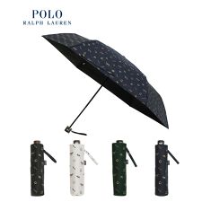 ポロ ラルフ ローレン(POLO RALPH LAUREN)の晴雨兼用折りたたみ日傘 ポロポニー 馬具柄 遮光率100％ 遮熱 UV 軽量 メンズ ユニセックス