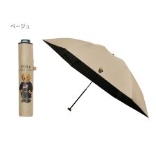 ポロ ラルフ ローレン(POLO RALPH LAUREN)の晴雨兼用折りたたみ日傘 ポロベア ワンポイント 無地 遮光率100％ 遮熱 UV 軽量 ユニセックス