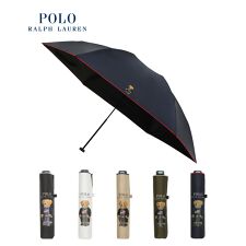 ポロ ラルフ ローレン(POLO RALPH LAUREN)の晴雨兼用折りたたみ日傘 ポロベア ワンポイント 無地 遮光率100％ 遮熱 UV 軽量 ユニセックス