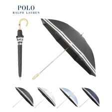 ポロ ラルフ ローレン(POLO RALPH LAUREN)の【WEB限定】晴雨兼用日傘 長傘 フワクール ポロポニー 裾ボーダー 遮光 遮熱 UV 軽量