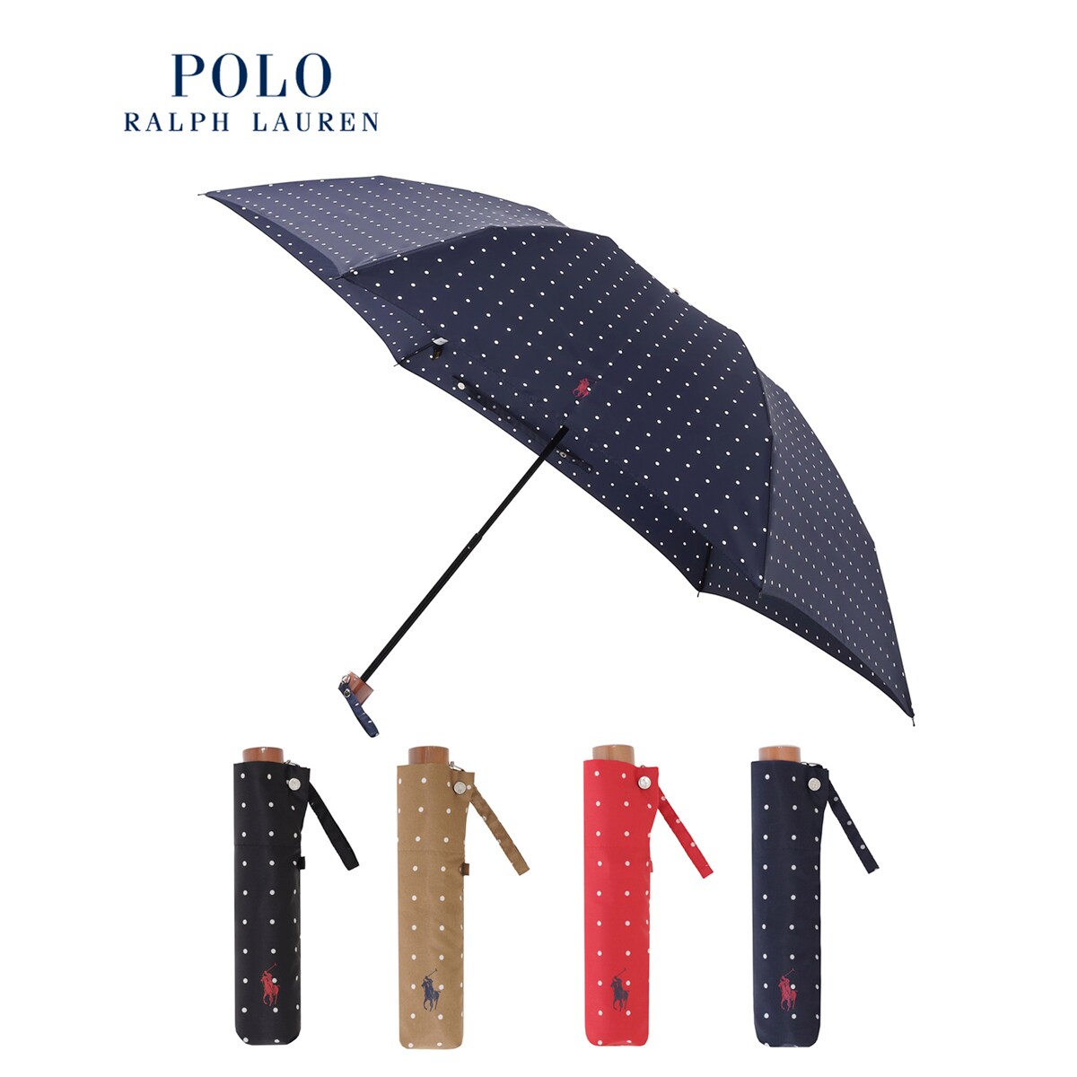 POLO RALPH LAUREN ポロポニー×裾ボーダー 折りたたみ雨傘 折りたたみ傘】ポロ ラルフ ローレン (POLO RALPH LAUREN) ワン