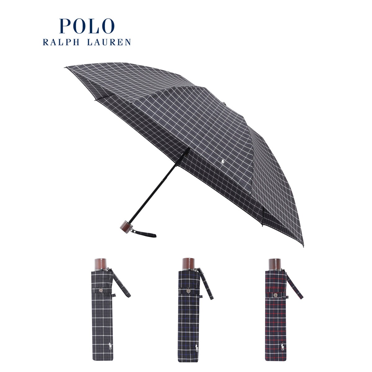 【シンプル】POLO RALPH LAUREN 折りたたみ傘 ギンガムチェック POLO RALPH LAUREN 折りたたみ傘 ”ギンガムチェック” レディース