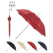 ダックス(DAKS)の【日本製 耐風傘】雨傘 長傘 ロゴ ジャカード ワンポイント パイピング チェック 無地
