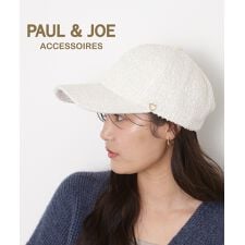 ポールアンドジョーアクセソワ(PAUL & JOE ACCESSOIRES)のツイードキャップ 帽子 ワンポイント ネコチャーム付き