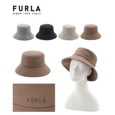 フルラ(FURLA)の【日本製 洗える】中つばハット 帽子 ロゴ ワンポイント 無地 UV サイズ調整可
