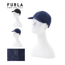 フルラ(FURLA)のデニムキャップ 帽子 ロゴ ワンポイント 無地 UV