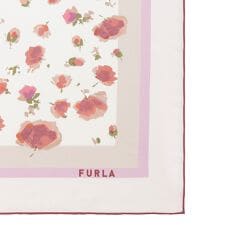 フルラ(FURLA)の【洗える】シルクスカーフ 88×88cm 花柄 ロゴ UV